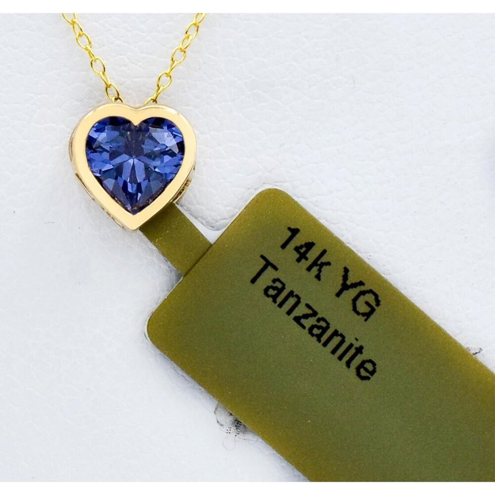 Created 0.98 Cts AAA Tanzanite Heart Pendant 14k Gold
